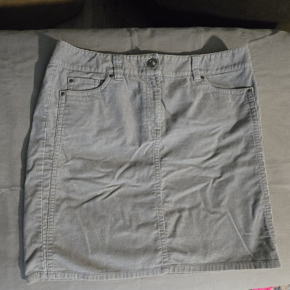 Ann Taylor Gray Corduroy Skirt